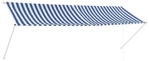 Markiza zwijana, 350 x 150 cm, biało-niebieska