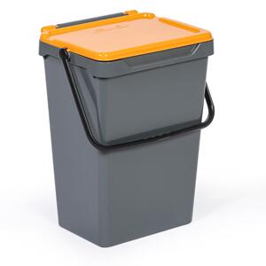 Kosz plastikowy na śmieci do segregacji, 35 l, szary + żołty