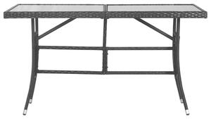 Stół ogrodowy, czarny, 140x80x74 cm, polirattan