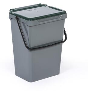 Kosz plastikowy na śmieci do segregacji, 35 l, szary + ciemnozielony