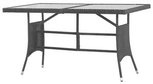 Stół ogrodowy, czarny, 140x80x74 cm, polirattan