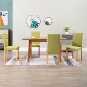 Krzesła stołowe, 4 szt., zielone, tapicerowane tkaniną