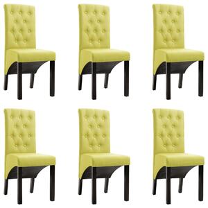 Krzesła do jadalni, 6 szt., zielone, tapicerowane tkaniną