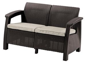 Ciemnobrązowa sofa ogrodowa Corfu – Keter