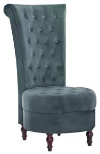 Krzesło z wysokim oparciem, zielone, aksamitne