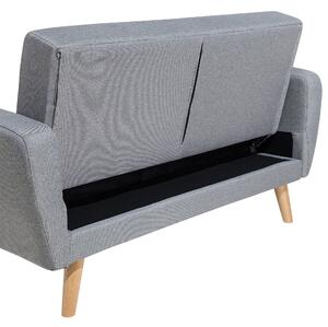 Nowoczesna sofa 2-osobowa rozkładana z funkcją spania pikowana szara Florli Beliani