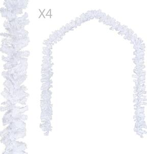 Girlandy świąteczne, 4 szt., białe, 270 cm, PVC