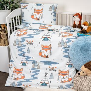 Dziecięca pościel bawełniana do łóżeczka Indian fox, 100 x 135 cm, 40 x 60 cm, 100 x 135 cm, 40 x 60 cm