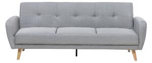 Nowoczesna sofa 3-osobowa rozkładana z funkcją spania pikowana szara Florli Beliani