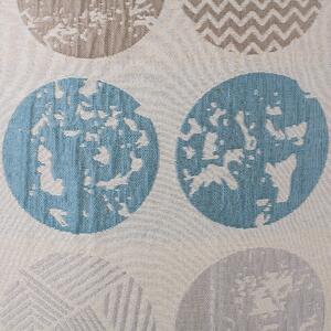 Poduszka dekoracyjna z poszewką wzór w koła 44x45 cm niebiesko-szara Chives Beliani