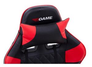 Fotel gamingowy z podnóżkiem CAMREN II czerwony