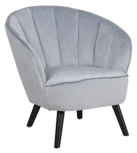 Klasyczny fotel welurowy muszelka styl glamour szary Dala Beliani