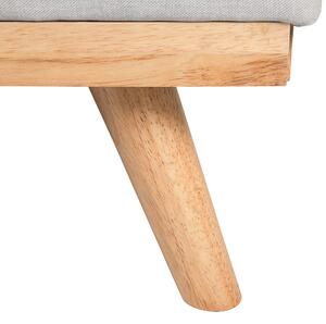 Rozkładana sofa trzyosobowa jasnoszara pikowana drewniane nogi Froya Beliani