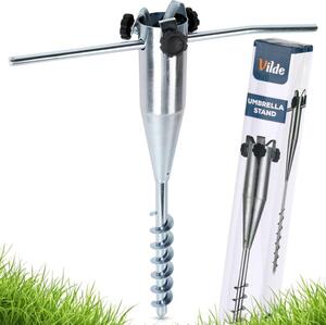 Vilde | Metalowa podstawa pod parasol - Tuleja wkrcana do ziemi - 56 cm - Uniwersalna Ø 20-60 mm - Ocynkowana