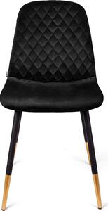 Krzeso do jadalni Krzeso do salonu Krzeso do kuchni Krzeso tapicerowane Fotel NOIR Krzeso welurowe czarne 44x52x85cm HOMLA
