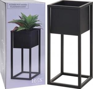 H&S Collection Home&Styling Donica ze stojakiem, metalowa, czarna, 50 cm