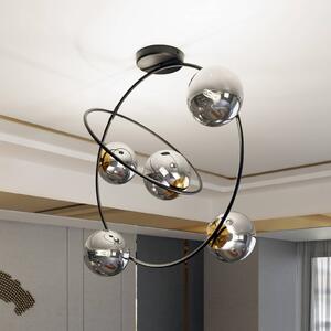 Euluna Lampa sufitowa Ascella, możliwość ściemniania, czarny, salon / jadalnia, metal, nowoczesny