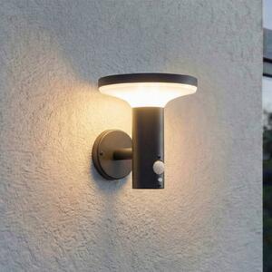 PRIOS Kalen – kinkiet solarny LED marki PRIOS, 17 cm, czarny, z czujnikiem, czarny, metal, nowoczesny