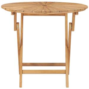 Składany stół ogrodowy, Ø 85 cm, lite drewno tekowe