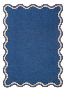 Ciemnoniebieski dywan z mieszanki wełny tkany ręcznie 120x170 cm Rivo Wool – Flair Rugs