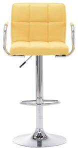 Krzesło barowe, żółte, tapicerowane tkaniną