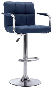 Krzesła barowe, 2 szt., niebieskie, tapicerowane tkaniną