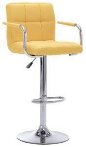 Krzesło barowe, żółte, tapicerowane tkaniną