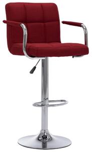 Krzesła barowe, 2 szt., kolor wina, tapicerowane tkaniną