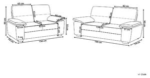 Komplet wypoczynkowy 3+2 sofa dwuosobowa trzyosobowa ekoskóra brązowy Vogar Beliani