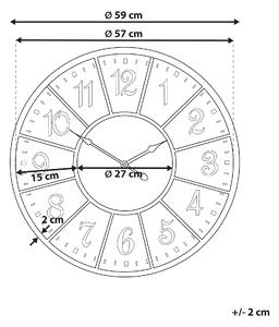 Zegar ścienny wielokolorowy żelazny okrągły Ø 59 cm Boswil Beliani