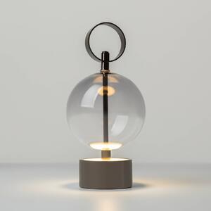 Maytoni Lampa stołowa DOUBLE MOON, aluminiowy / szary / cynkowy, salon / jadalnia, szkło, nowoczesny