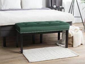 Ławka do sypialni tapicerowana pikowana z nitami welurowa zielona Yorkton Beliani