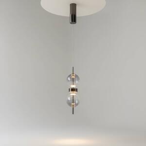 Maytoni Lampa wisząca DOUBLE MOON, aluminiowy / szary / cynkowy, salon / jadalnia, szkło, nowoczesny