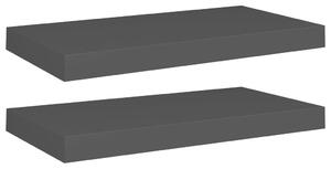 Półki ścienne, 2 szt., czarne, 50x23x3,8 cm, MDF