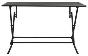 Składany stolik z siatką, 120x60x72 cm, stalowy, antracyt