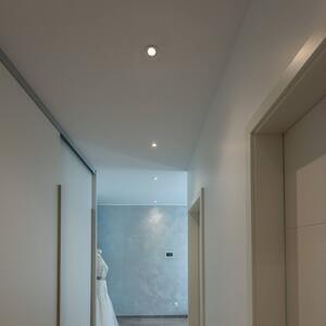 SLV Reflektor sufitowy wpuszczany LED New Tria, okrągły, biały, 3000 K, 38° możliwość ściemniania, biały / opal, przedpokój, aluminium