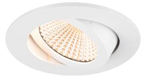 SLV Reflektor sufitowy wpuszczany LED New Tria, okrągły, biały, 2700 K, 60° możliwość ściemniania, biały / opal, przedpokój, aluminium