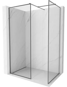 Mexen Kioto-F ścianka prysznicowa Walk-in z ramką 125 x 100 cm, transparent 8 mm, gun metal - 800-125-202-04-95-100