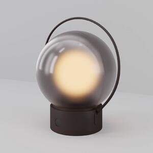 Maytoni Lampa stołowa LED z akumulatorem Elyra, brązowa, wysokość 20 cm, IP54, możliwość ściemniania, brązowy / rdzawy, salon / jadalnia, szkło, nowoczesny