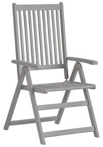Rozkładane krzesła ogrodowe, 3 szt., szare, drewno akacjowe
