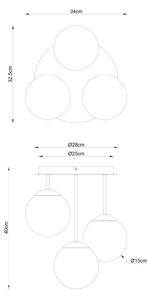 Globo Lampa sufitowa Harmon, możliwość ściemniania, kremowy / amber, salon / jadalnia, szkło