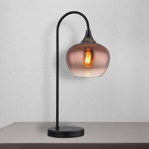 Globo Lampa stołowa Maxy, miedziany, salon / jadalnia, szkło