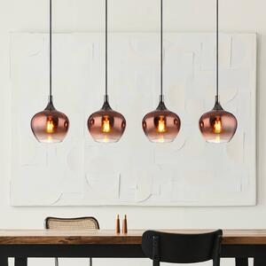 Globo Lampa wisząca Maxy, możliwość ściemniania, miedziany, salon / jadalnia, szkło