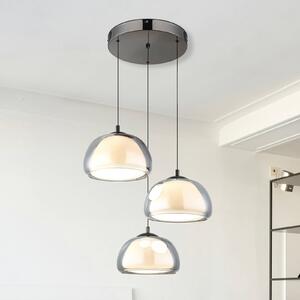 Globo Lampa wisząca Avila, możliwość ściemniania, aluminiowy / szary / cynkowy, salon / jadalnia, szkło