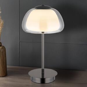 Globo Lampa stołowa Avila, możliwość ściemniania, aluminiowy / szary / cynkowy, salon / jadalnia, szkło