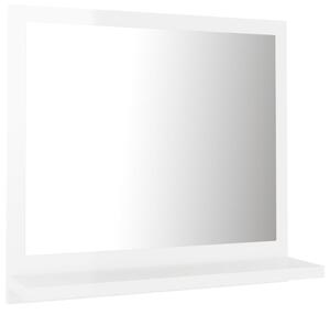 Lustro łazienkowe, wysoki połysk, białe, 40x10,5x37 cm