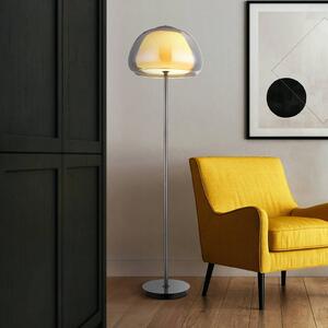 Globo Lampa stojąca Avila, możliwość ściemniania, aluminiowy / szary / cynkowy, salon / jadalnia, szkło