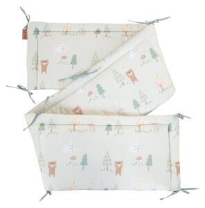 Jasnozielony bawełniany ochraniacz do łóżeczka 170 cm Woodland Buddies – Roba
