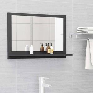 Lustro łazienkowe, szare, 60x10,5x37 cm, płyta wiórowa