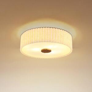 Globo Lampa sufitowa Jannie, możliwość ściemniania, kremowy / amber, salon / jadalnia, tkanina / materiał / jedwab